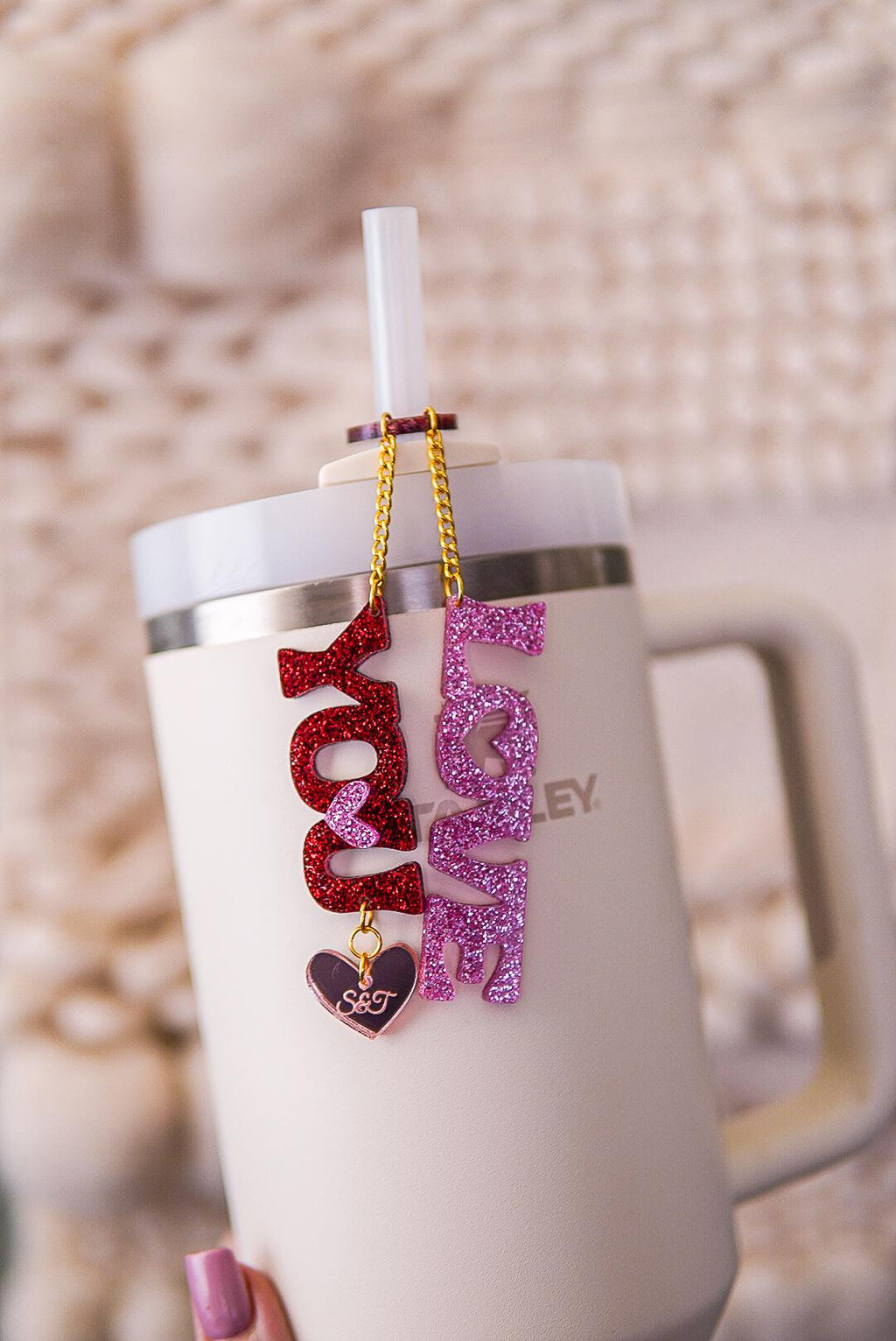 Love You Valentine's Day Tumbler Charm