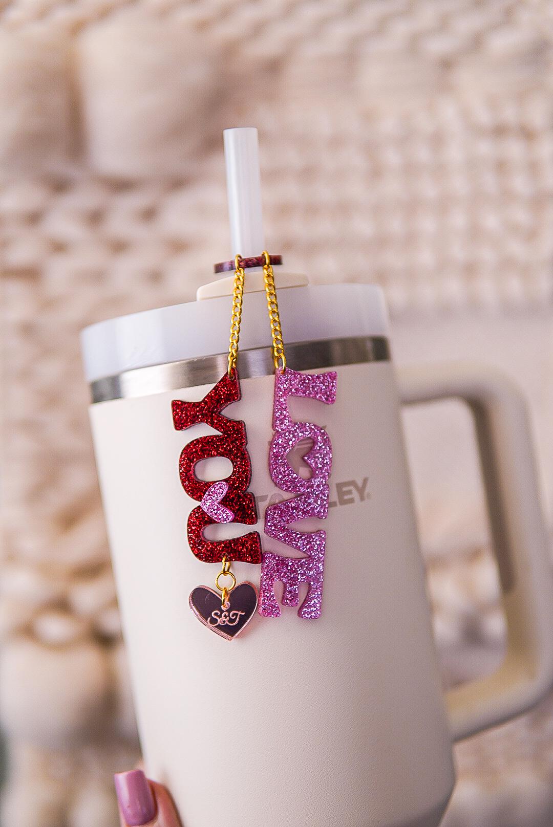 Love You Valentine's Day Tumbler Charm