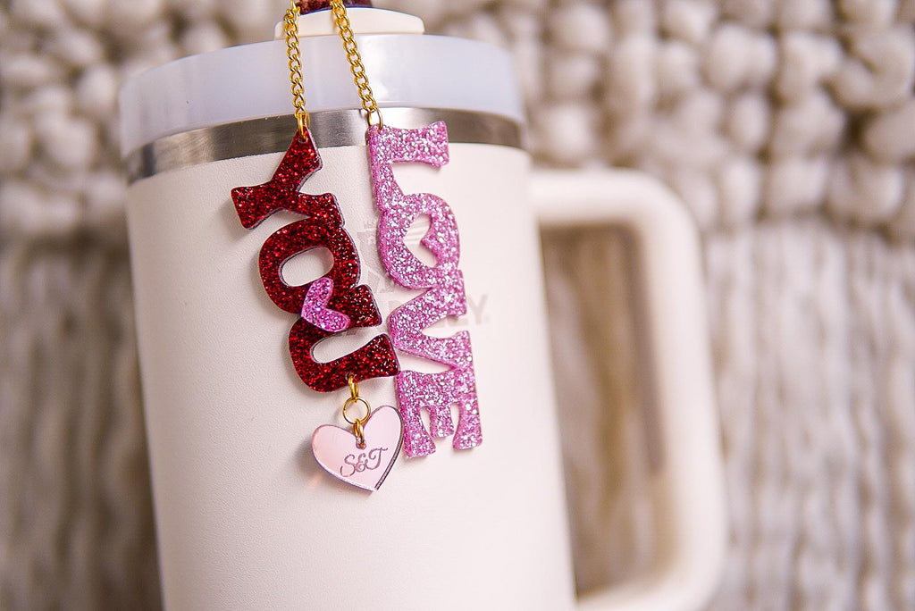 Love You Valentine's Day Tumbler Charm