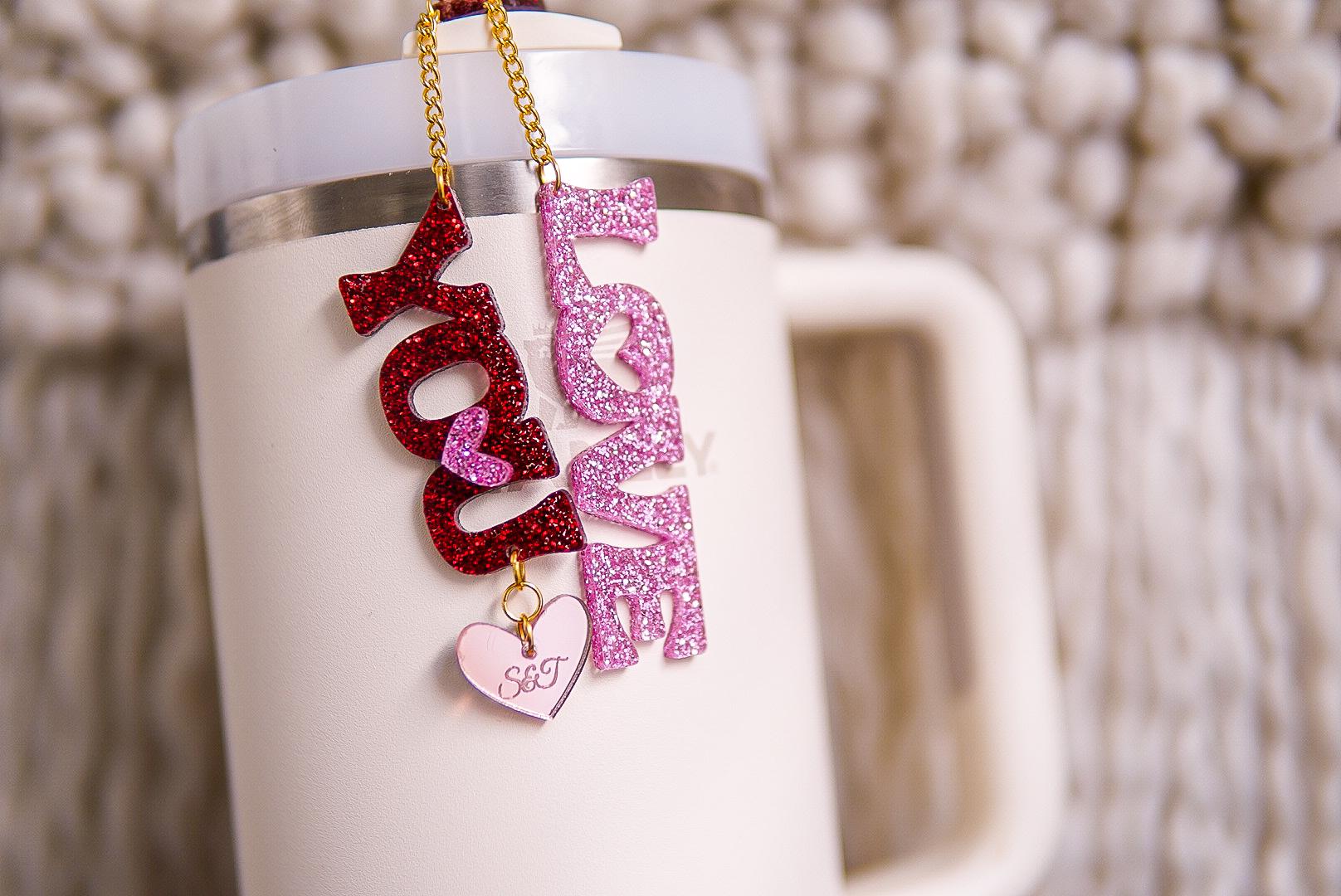 Love You Valentine's Day Tumbler Charm