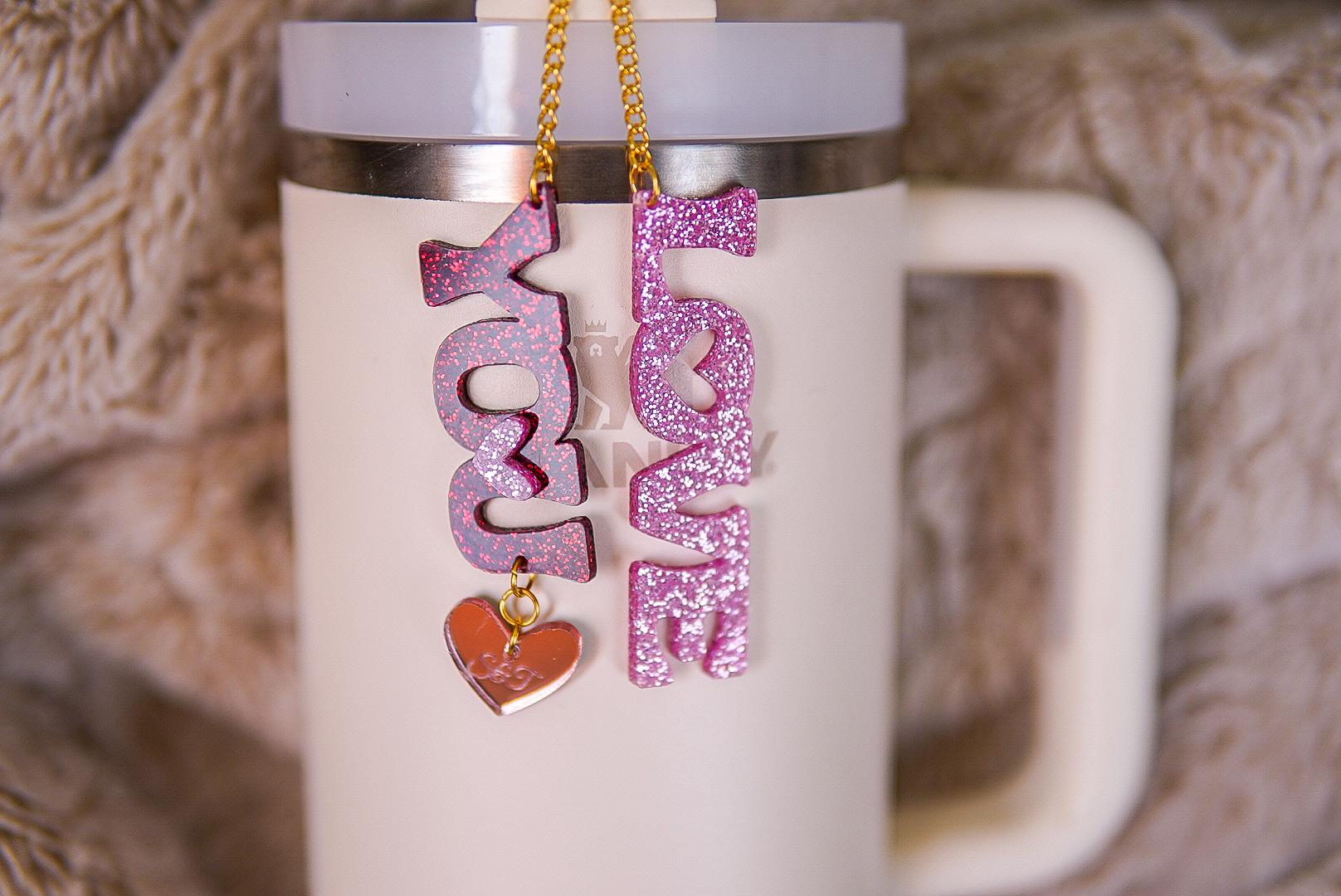 Love You Valentine's Day Tumbler Charm