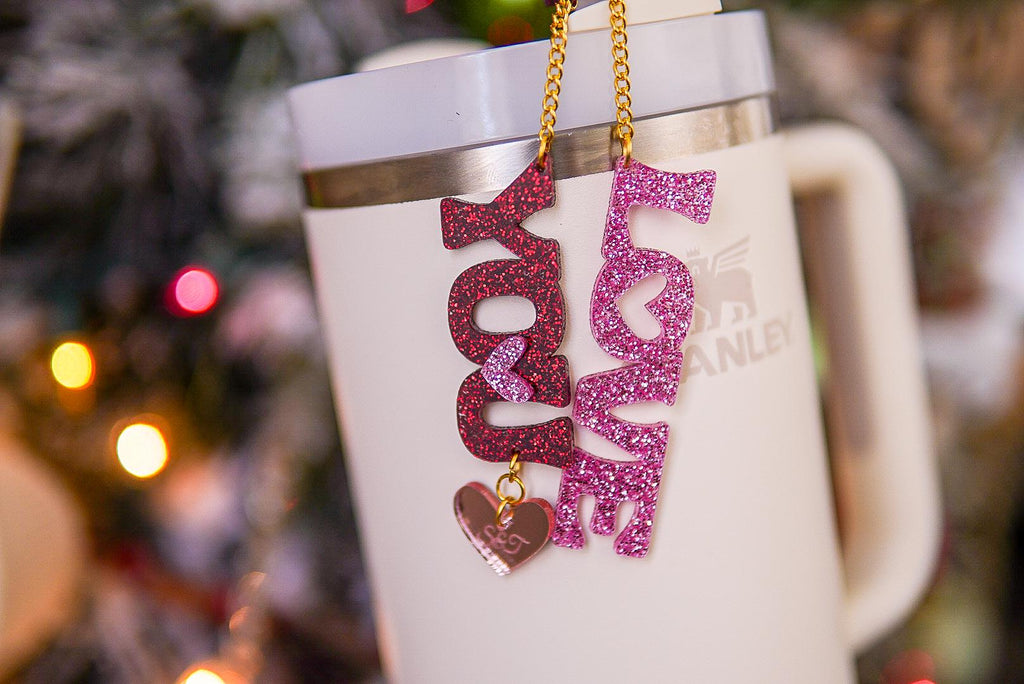 Love You Valentine's Day Tumbler Charm
