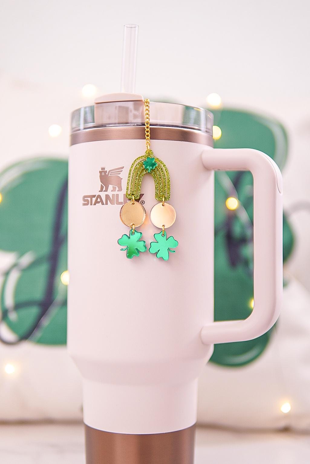 Rainbows and Clovers St. Patrick's Day Tumbler Charm