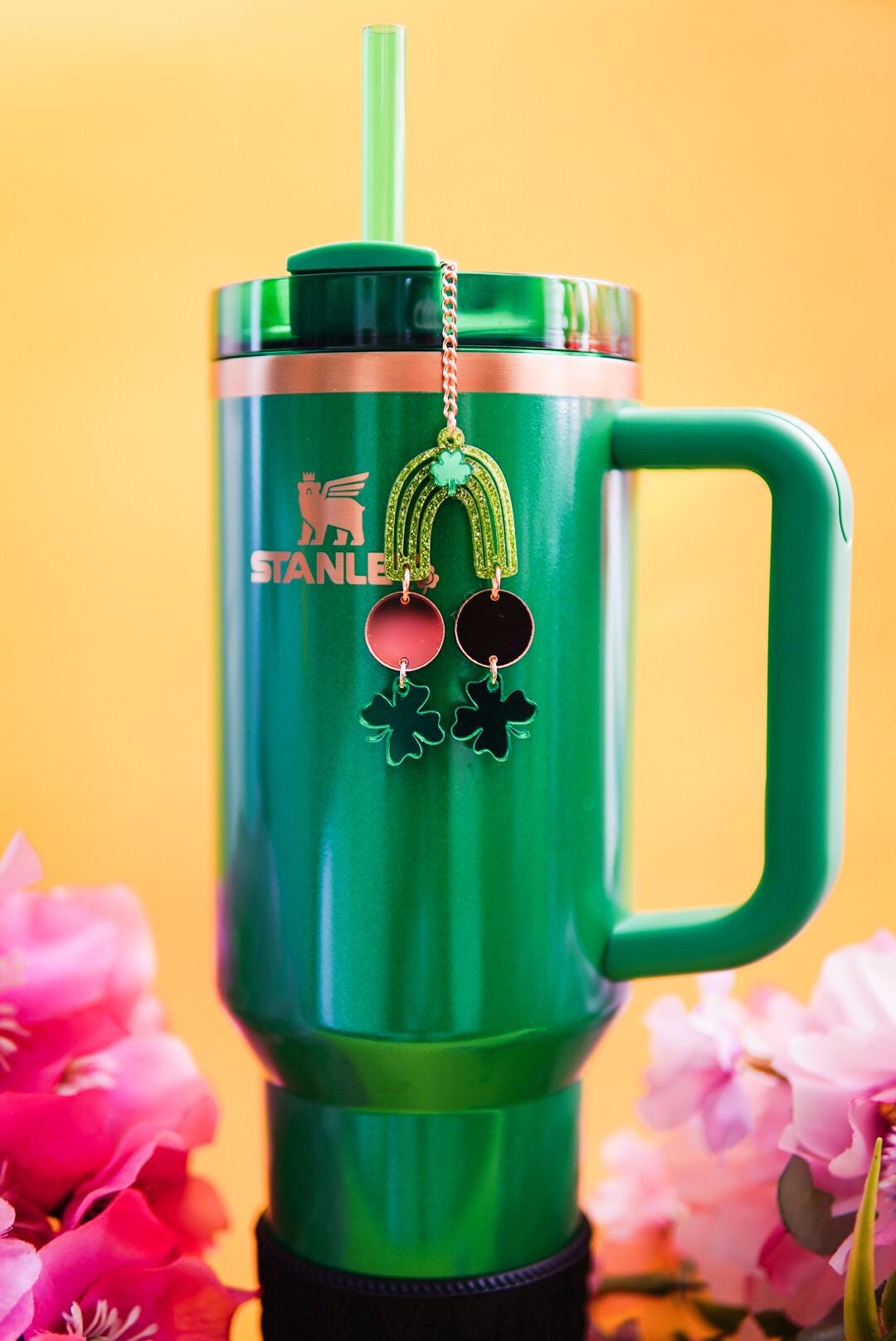 Rainbows and Clovers St. Patrick's Day Tumbler Charm